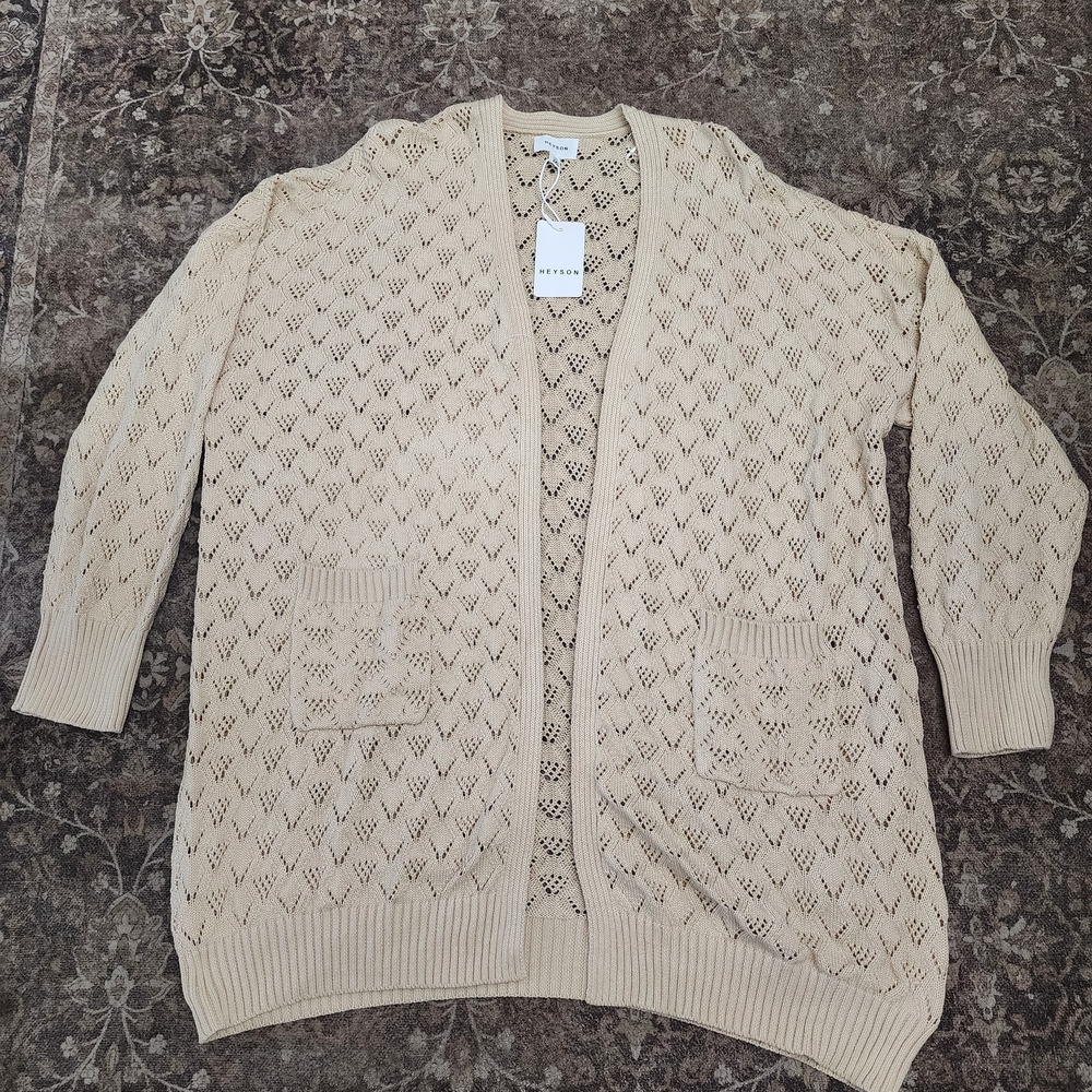 Elegant Beige Open-Front Cardigan